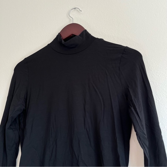 NWT ORGANIC BASICS WOMEN'S BLACK LONG SLEEVE HIGH TURTLE NECK SIZE SMALL - Picture 4 of 9